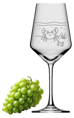Produktbild von Exoda Weinglas Krebs Baby Gravur 1 Stück 350ml spülmaschinenfest maritim für Feiern
