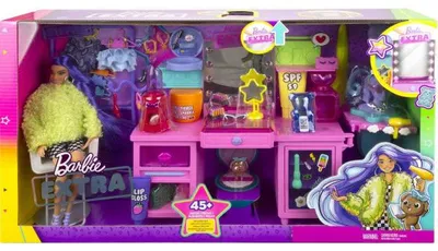 Image de Barbie metier : le centre de coiffure + 45 accessoires + 1 chien + 1 poupee mannequin coiffeuse - mattel - gyj70