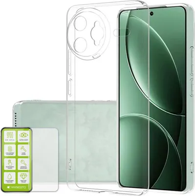 Produktbild von Für Xiaomi Poco F7 Ultra Silikon TPU Schutz Hülle Cover Transparent + H9 Hart Glas Folie