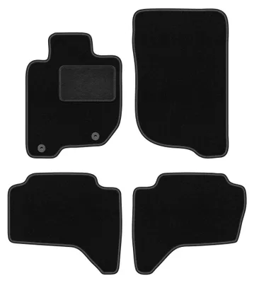 Produktbild von Velours-Fußmatten für Mitsubishi L200 IV 2006-2015 (Pickup) – 4-tlg, Schwarz, passgenau – Wielganizator LUX