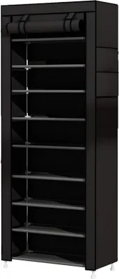 Image de Étagère à chaussures pour l'entrée ou le couloir, en bois, marron, 50 cm