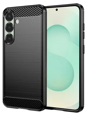 Produktbild von Techsuit Carbon Silikon Back Cover Hülle für Samsung Galaxy S25 Plus - Schwarz