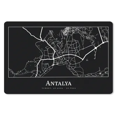 Produktbild von MuchoWow® Schreibtischunterlage Karte - Antalya - Stadtplan 60x40 cm - XXL Mauspad - Großes Mauspad