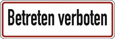 Produktbild von Hinweisschild, Betreten verboten, Alu, 350x120 mm