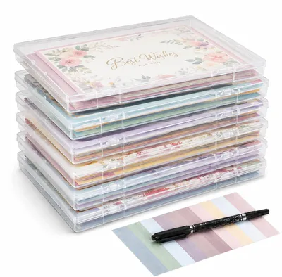 Karten-Organizer, durchsichtige Box, 25,8x18,4x1,7 cm, stapelbar