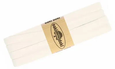 3m Oaki Doki Tricot de Luxe Jersey-Schrägband Einfassband elastisch naturweiß