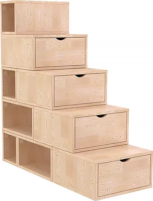 Immagine prodotto di Scaffale a gradini 125 cm - Vernice naturale