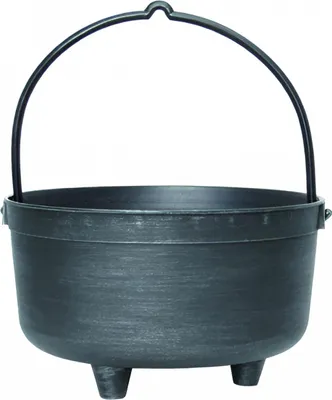Produktbild von Großer Hexenkessel mit Henkel Schwarz-Silber 25cm