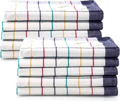 Produktbild von Sterzbachs Geschirrtücher Premium 10er Kariert GSM 100% Baumwolle waschbar pflegeleicht hochwertig strapazierfähig hautfreundlich 50x70 cm Blau