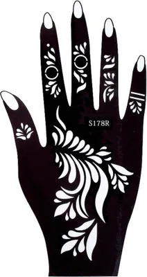 Produktbild von Henna Tattoo Schablone für die Rechte Hand