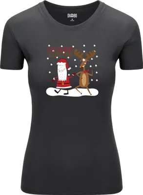 Produktbild von Diarbo Damen Weihnachts-T-Shirt Weihnachtsgeschenk Weihnachtstanzteam Dunkelgrau Gr.S