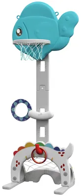 Productafbeelding van AIYAPLAY Kinderbasketballset 5-in-1, verstelbare hoogte 134-152 cm, basketballring
