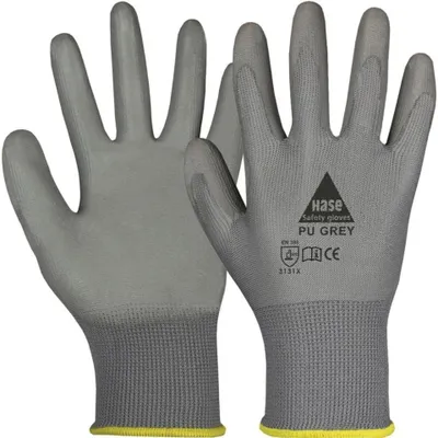 Produktbild von 10 Paar Montagehandschuhe Polyurethangrau Größe 6 mit Polyester und PolyurethanBeschichtung für Feinarbeiten
