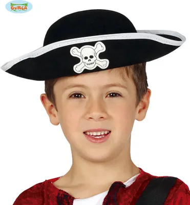 Immagine prodotto di cappello da pirata in feltro nero per bambini
