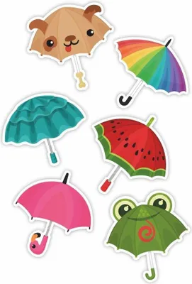 Produktbild von Doppelseitige Fensterdekorationen - Regenschirme 01 6St