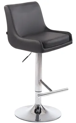Produktbild von TPFLiving Barhocker Cludo Gestell Metall in Chromoptik Kunstleder Grau
