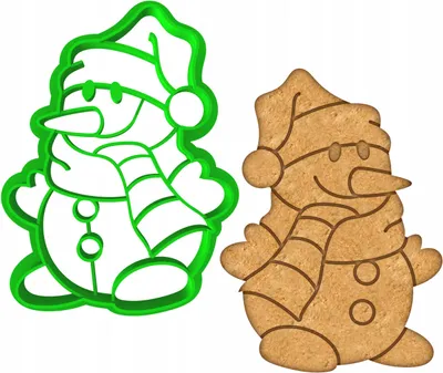 Produktbild von Cookie Monster Ausstecher Bałwan Plätzchen Weihnachten Grün 8cm