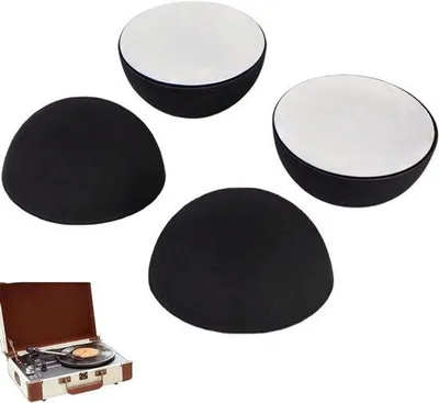 Produktbild von Silikonische Dämpfungsplatten für Schallschutz in Schwarz - Set aus 4
