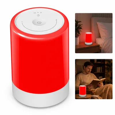 Produktbild von Rotlichtlampe 670nm mit Schlaflicht Funktion, Rotlichttherapie Lampe mit Timer und Touch Bedienung, dimmbare Nachtlicht Lampe für Schlafzimmer und Reisen