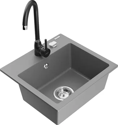 Image de Évier en granit Milo avec mitigeur Telma, gris (6505-71-670200-70)