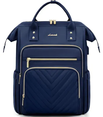 Produktbild von Rucksack Damen 15,6 Zoll Laptop Schulrucksack Wasserdicht Marineblau