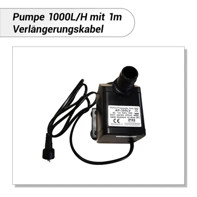 Zdjęcie produktu dla Zestaw Köhko 1000L/H: 3 zielone LED, rozdzielacz 3-drożny, 4-drożny prądowy, wąż, 5 m przedłużacz, transformator, uszczelki. Do fontann ogrodowych.