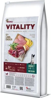 Obrázok produktu pre Akinu VITALITY jahňacie a kuracie granule pre stredné plemená 12 kg