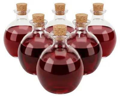 Immagine prodotto di Bottiglie di vetro Relaxdays, set da 6, tappo in sughero, 260 ml, per olio, aceto, spezie, bottiglie decorative fai da te, bottiglie per liquori, trasparenti