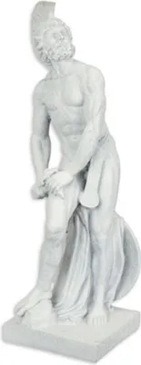 Produktbild von Casa Padrino Deko Skulptur Römischer Soldat Grau 16,5 x 16,8 x H. 49,7 cm - Kunstharz Dekofigur - Wohnzimmer Deko - Deko Accessoires