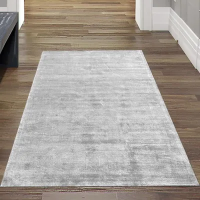 Produktbild von Wohnzimmerteppich Handgefertigt in grau Größe - 80 x 150 cm