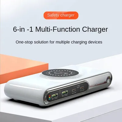 Produktbild von Schnellladegerät für Mobiltelefone 6-in-1-Multifunktionsladegerät Schnellladung 2PD-Anschluss Gesamtleistung 72 W Einzelanschluss maximal 45 W Ladeger