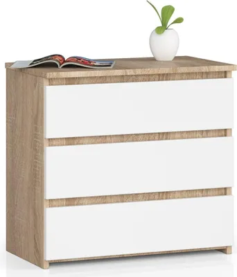 Obrázok produktu pre Nočný stolík "raumhirsch" s rozmermi 60 cm, s 3 zásuvkami. Nočný stolík, komoda, príkonový stolík, hĺbka 35 cm