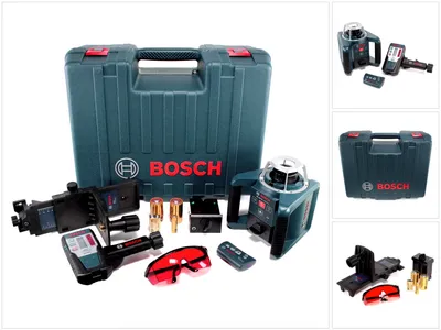 Image de Laser rotatif GRL 300 HV Bosch + télécommande RC1 + récepteur laser LR1 + support universel WM4 + mallette ( 0601061504 )