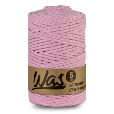 Produktbild von Baumwollkordel Geflochtene Baumwollschnur Polyesterkernschnur Für Makramee Makramee-Seil Bastelkordel 5mm 100m Rosa DIY WAS