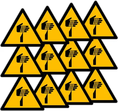 Immagine prodotto di Adesivo triangolare W022, poliestere, giallo e nero (70 mm - 12 pezzi)