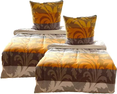 Produktbild von aboutyourhome bettwäsche Fleece Wendebettwäsche Winter Ornamente 135x200 80x80 diverse Farben, 4tlg. / Gelb