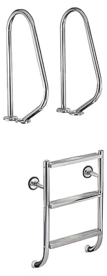 Produktbild von Geteilte Leiter Edelstahl V2A | 4 Edelstahlstufen