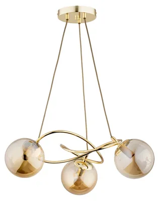 Zdjęcie produktu dla Lampa wisząca VELTA złoto-bursztynowy 3xE14x10W metal wym:56x60x60cm IP20 Alfa