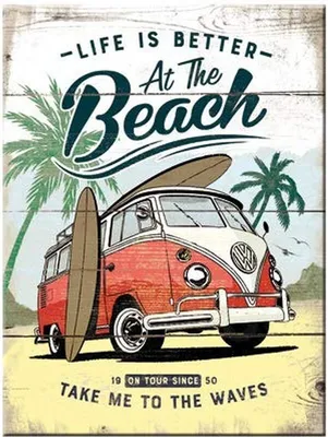 Produktbild von Nostalgic-Art - Magnet 6 x 8 cm - Volkswagen - VW Bulli - Beach