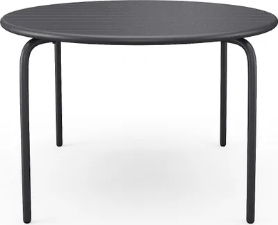 Produktbild von Runder Metall-Gartentisch, Durchmesser 110 cm – Dunkelgrau – MIRMANDE