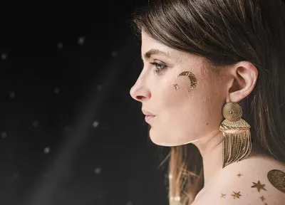 Produktbild von SILVESTER Temporäre Tattoos Neujahrssterne 10 Stück