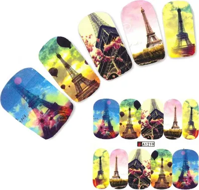 Produktbild von Tattoo Nail Art Eiffelturm Paris Aufkleber Nagel Sticker