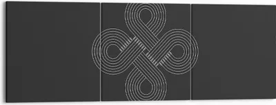 Produktbild von Bild auf Leinwand - Leinwandbild - 3 Teile - Symbol Schleife Unendlichkeit - 150x50cm - Wand Bild - Wanddeko - Wandbilder - Leinwanddruck - Bilder - Wanddekoration - Leinwand bilder - CA150x50-4931