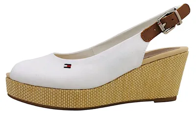 Image de Tommy Hilfiger - Sandales compensées pour femmes, modèle Elba, couleur blanche
