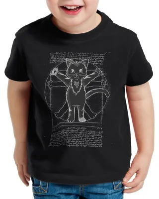 Produktbild von style3 Vitruvianische Katze Kinder T-Shirt kätzchen vinci tier