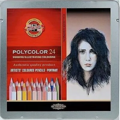 Produktbild von Premium Künstler-Buntstifte Set: 24 Strahlende Polycolor Farben für Profis & Kreative