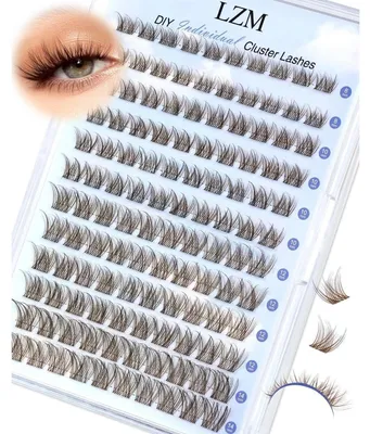 Image de Cils artificiels individuels, forme C, longueur 8-14 mm, couleur marron, réutilisables