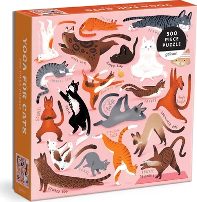 Produktbild von GALISON Quadratisches Puzzle Yoga für Katzen 500 Teile