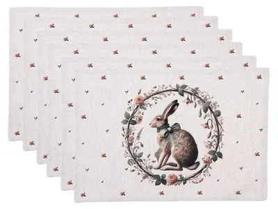 Immagine prodotto di Set di 6 tovagliette Clayre & Eef 48x35 cm in cotone beige