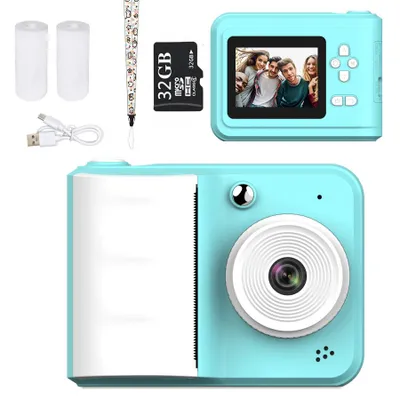 Produktbild von ZELURXX Kinderkamera, 1080P Video, 48MP, 2.4 Zoll Bildschirm, Foto-Druck, MP3 Player, Spiele, Multifunktionales Geschenk, Blau